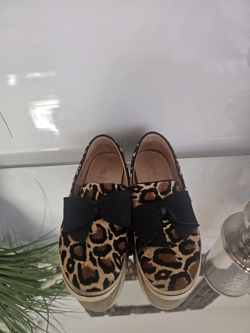 kate spade Delise Leopard Print Slip Ons with Black Bow Accent - Picture 6 of 9